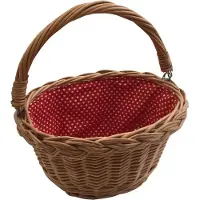 Bontempi Spa Rieten fietsmandje kinderfiets - rode bekleding