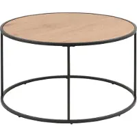 Actona Salontafel Dover Ø80 - zwart/wilde eik