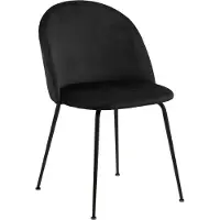 Ebuy24 Loui eetkamerstoel velours zwart.