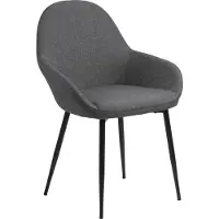 Actona Candis eetkamerstoel met armleuning staal/lederlook 2 stuks