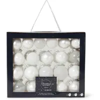 Kaemingk Kerstballenset glas mix winterwit 42st wit Glas Kerstbal