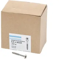 Hoenderdaal Spaanplaatschroef Rvs-A2 Platkop deeldraad Torx TX25 5.0X40/24 | 200 stuks - 0206.30.41601