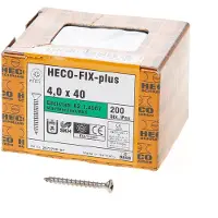 Bouwsales Heco Spaanplaatschroef lenskop RVS A2 pozidriv FIX-plus 4.0x40mm (per 200 stuks)