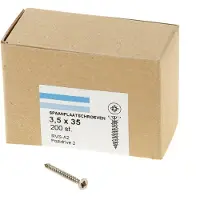 Bouwsales Spaanplaatschroef rvs-A2 platkop pz-2 3.5X35 voldraad (200)