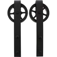 Intersteel | Set van 2 hangrollen Wheel | 340mm | Mat Zwart