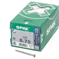 Spax SPAANPLAATSCHROEF 6,0X70 T-STAR PLUS VERZONKEN KOP VOLDRAAD T30
