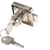 Bouwsales Opschroefslot met nachtschoot, aanslag links, met vast bevestigde plaatjescilinder, doornmaat 25 mm, vernikkeld mat, verschillende sluitend, cilinderlengte 22mm