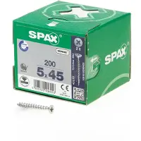 Spax Spaanplaatschroef platverzonken kop verzinkt pozidriv 5.0x45mm (per 200 stuks)