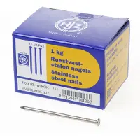 Klusgereedschapshop RVS nagels plat geruite kop 4.0 x 90mm 1kg