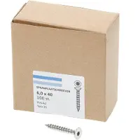 Hoenderdaal Spaanplaatschroef Rvs-A2 Platkop voldraad Torx TX25 6.0X40 | 100 stuks - 0206.30.49603