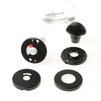 Luxesierbeslag WC garnituur alum. zwart 50mm rond
