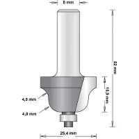 Hikoki 8 Mm Profielfrees (Romeinse Ogieffrees) Met Onderlager 25.4X52X4 - 754096