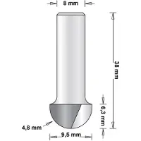 Hikoki 8 Mm Holprofielfrees 9.5X38X4.8 - 754082