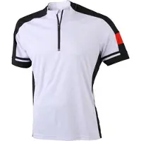 James & nicholson James and Nicholson - Heren Fietsshirt met Halve Rits (Wit)