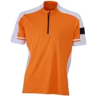 James & nicholson James and Nicholson - Heren Fietsshirt met Halve Rits (Oranje)