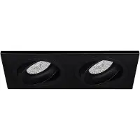 BES LED Spot Armatuur GU10 - Pragmi Borny Pro - GU10 Inbouwspot - Rechthoek Dubbel - Zwart - Aluminium - Kantelbaar - 175x92mm