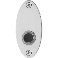 GPF bouwbeslag GPF Beldrukker ovaal 80x38x2mm RVS gepolijst met zwarte button