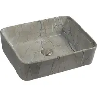 Sapho Dalma keramische waskom grijs marmer structuur 48x38x13cm