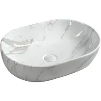 Sapho Dalma keramische waskom marmer structuur 59x42x14cm
