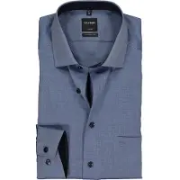 Olymp Luxor shirt blauw structuur Modern Fit