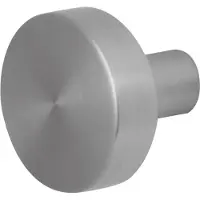 GPF bouwbeslag RVS geborsteld Vlakke knop 52x16mm tbv VH-schilden vast incl. bout M10