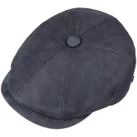 Lierys Nappaleer Wax Flat Cap By Lierys blauw | Maat: 60 cm