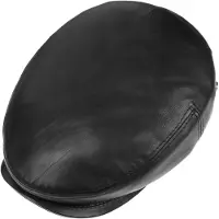 Lierys Nappaleer Flatcap By Lierys zwart | Maat: 57 cm