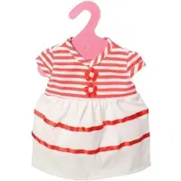 Gerardo's Toys babypoppenjurk gestreept 46 cm wit/rood