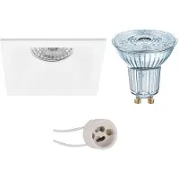 BES LED LED Spot Set - LEDVANCE Parathom PAR16 940 36D - Pragmi Pollon Pro - GU10 Fitting - Dimbaar - Inbouw Vierkant - Mat Wit