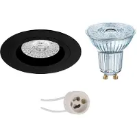 BES LED LED Spot Set - LEDVANCE Parathom PAR16 940 36D - Pragmi Rodos Pro - GU10 Fitting - Dimbaar - Inbouw Rond - Mat Zwart -