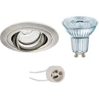 BES LED LED Spot Set - OSRAM Parathom PAR16 940 36D - Pragmi Alpin Pro - GU10 Fitting - Dimbaar - Inbouw Rond - Mat Nikkel -