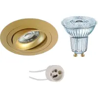 BES LED LED Spot Set - OSRAM Parathom PAR16 940 36D - Pragmi Alpin Pro - GU10 Fitting - Dimbaar - Inbouw Rond - Mat Goud - 3.7W