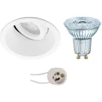 BES LED LED Spot Set - LEDVANCE Parathom PAR16 940 36D - Pragmi Zano Pro - GU10 Fitting - Dimbaar - Inbouw Rond - Mat Wit - 3.7W