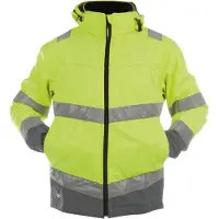 Dassy Malaga Hogezichtbaarheids softshelljas Fluogeel/Cementgrijs maat M heren