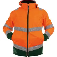 Dassy Malaga Hogezichtbaarheids softshelljas Fluo-Oranje/Flessengroen maat XS heren
