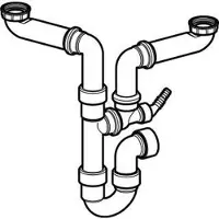 Geberit Keukensifon 2 Spoelbak Met Wasmachine 1.1/2inchxd40 Alpien Wit