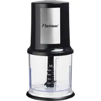 Bestron Hakmolen - AKC200 - 500ml inhoud - 2 RVS messen - Pulsfunctie - Zwart - 5 jaar garantie
