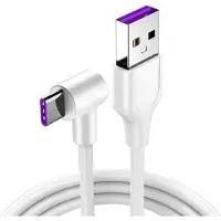Dolphix USB-C haaks naar USB-A snellaadkabel - USB2.0 - tot 3A / wit - 2 meter