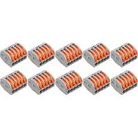 BES LED Voordeelpak Lasklem Set 10 Stuks - 5 Polig met Klemmetjes - Grijs/Oranje