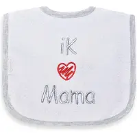 Funnies Babyslabbertje Ik ♥ Mama Wit/Zilver 35192