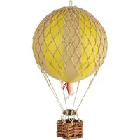 Authentic Models - Luchtballon Floating The Skies - Luchtballon decoratie - Kinderkamer decoratie - Dubbel Geel - Ø 8,5cm