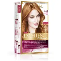 L'Oréal 2x Excellence Crème Permanente Crèmekleuring 7.43 Koper Goudblond