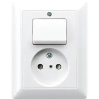JUNG Wandcontactdoos Met Wisselschakelaar - Inbouw - Wit
