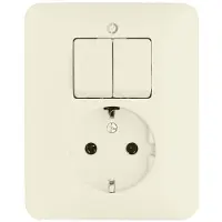 ABB Busch-Jaeger SI Gecombineerde Schakelaar Stopcontact Crème - 2CKA001611A0011