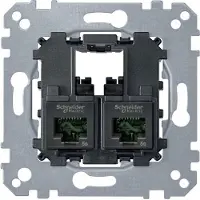 Schneider Electric Merten Systeem M dubbele computercontactdoos RJ45 Cat.5e UTP mechanisme (MTN4575-0002)