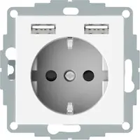 Schneider- Electric Schneider Electric Systeem-M wandcontactdoos RA met 2x USB-A Glanzend wit