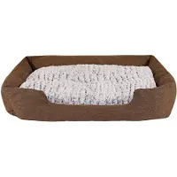 Lionto comfort hondenmand, zacht, antislip & onderhoudsvriendelijk, 110x80 cm bruin