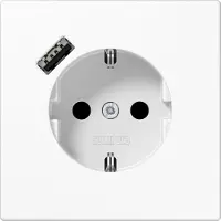 Albrecht Jung GmbH & Co. KG Stopcontacten, Stopcontact SCHUKO LS1520-18AWW met USB type A