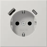JUNG SCHUKO stopcontact met USB Type AC, model LS1520-15CALG (LS1520-15CALG)