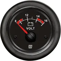 VETUS Voltmeter 10-16v Zwart 52 mm